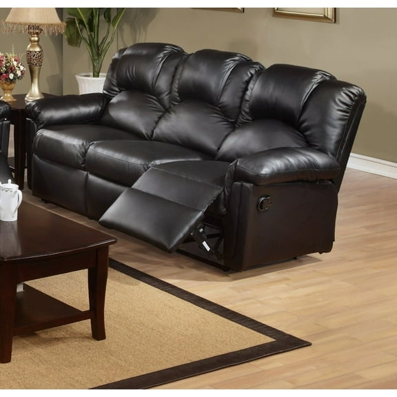 Modern Black Bonded Leather 1pc Motion Sofa for Living Room (80"L x 38"W x 40"H)