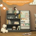 thumbnail image 3 of Hironpal Kids Bookshelf and Toy Storage Organizer, 4 Tier Wooden Kids Bookcase with Sling Book Rack in Kids Room Playroom Nursery for Kids, Children, Toddlers, 3 of 8