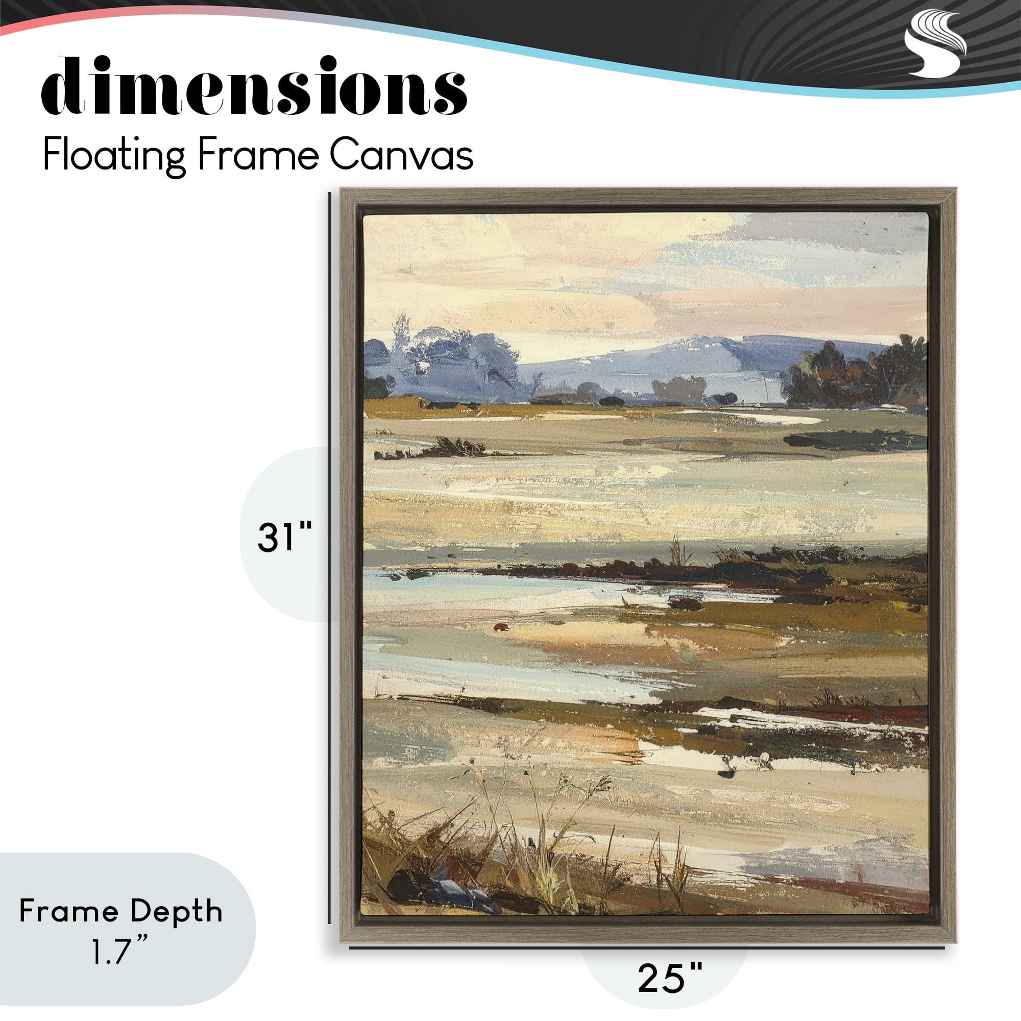 Stupell Industries Distant Horizon Portrayal Brown Framed Floater Canvas Wall Art, design by Alonza Saunders