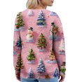 thumbnail image 4 of Wutalume Women's Holiday Themed Long Sleeve Christmas Snowman Snowflake Print Jacket Cardigan, Festive and Comfortable Knitwear for Seasonal Celebrations,Pink L, 4 of 5