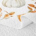 thumbnail image 5 of Erosebridal Pumpkin Leaves Twin Quilt Set 2 Pieces,Fall Harvest Twin Coverlet Set,Peach White,1 Bedspread and 1 Pillowcase, 5 of 7