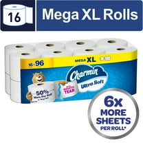 Charmin Toilet Paper Ultra Soft, 16 Mega XL Rolls, 2-Ply Bath Tissue