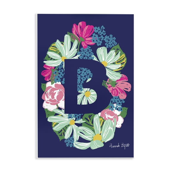 Stupell Industries Floral Bloom Letter B Botanical & Floral Painting Unframed Art Print Wall Art, 10 x 15