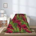 thumbnail image 2 of Throw Blanket for Couch Sofa and Bed, Red Calla Lily Flowers Super Soft Plush Throw Blanket, Fuzzy Cuteness Comfy Warm Washable Flannel Blanket & Throws for All Season 40"x30", 2 of 5