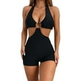 thumbnail image 2 of QHFBli Womens Cut Out Sleeveless Bodycon Romper Backless Unitard Short Yoga Jumpsuit, 2 of 6