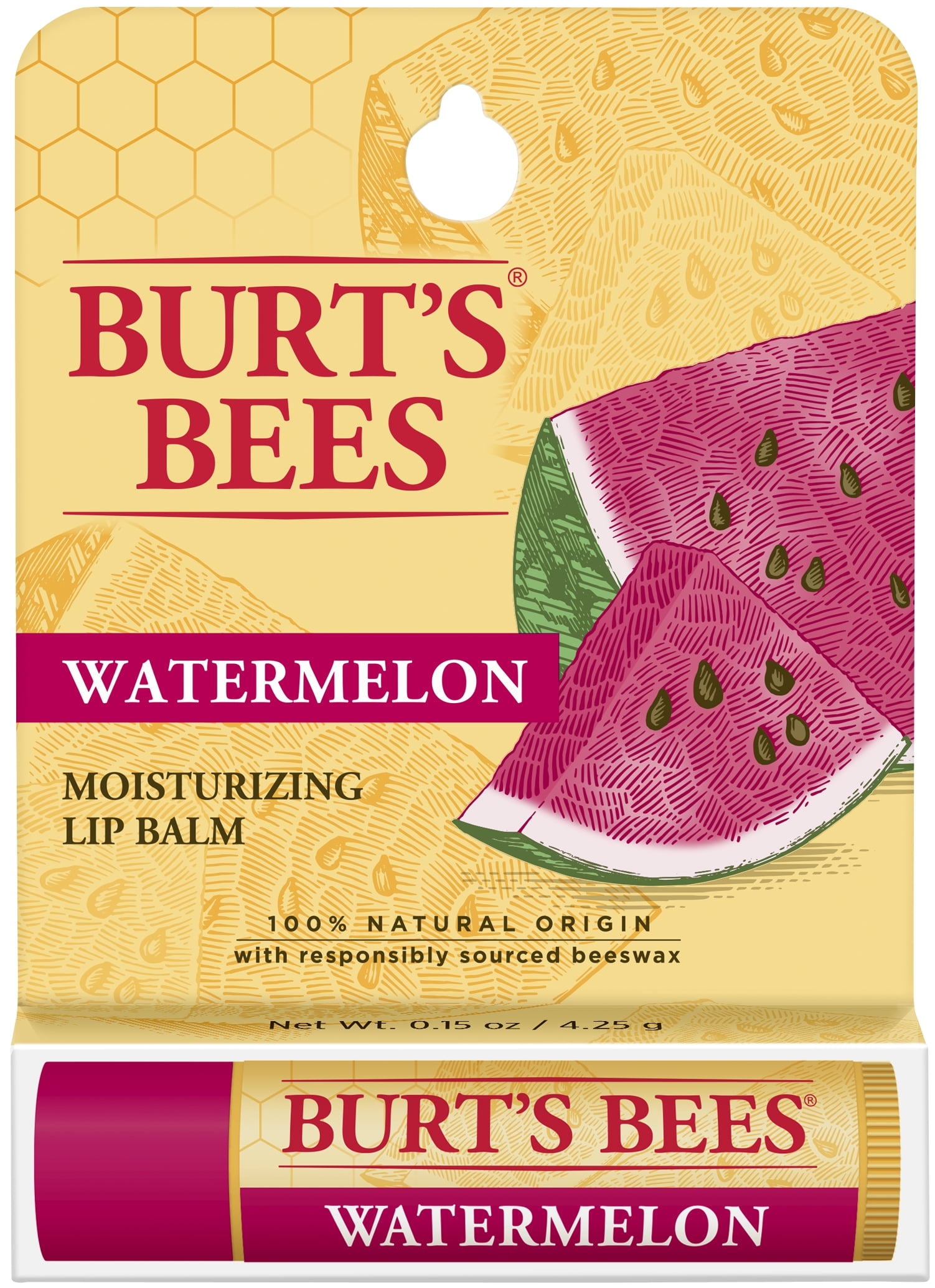 Burt's Bees 100 Natural Origin Moisturizing Lip Balm, Watermelon 1