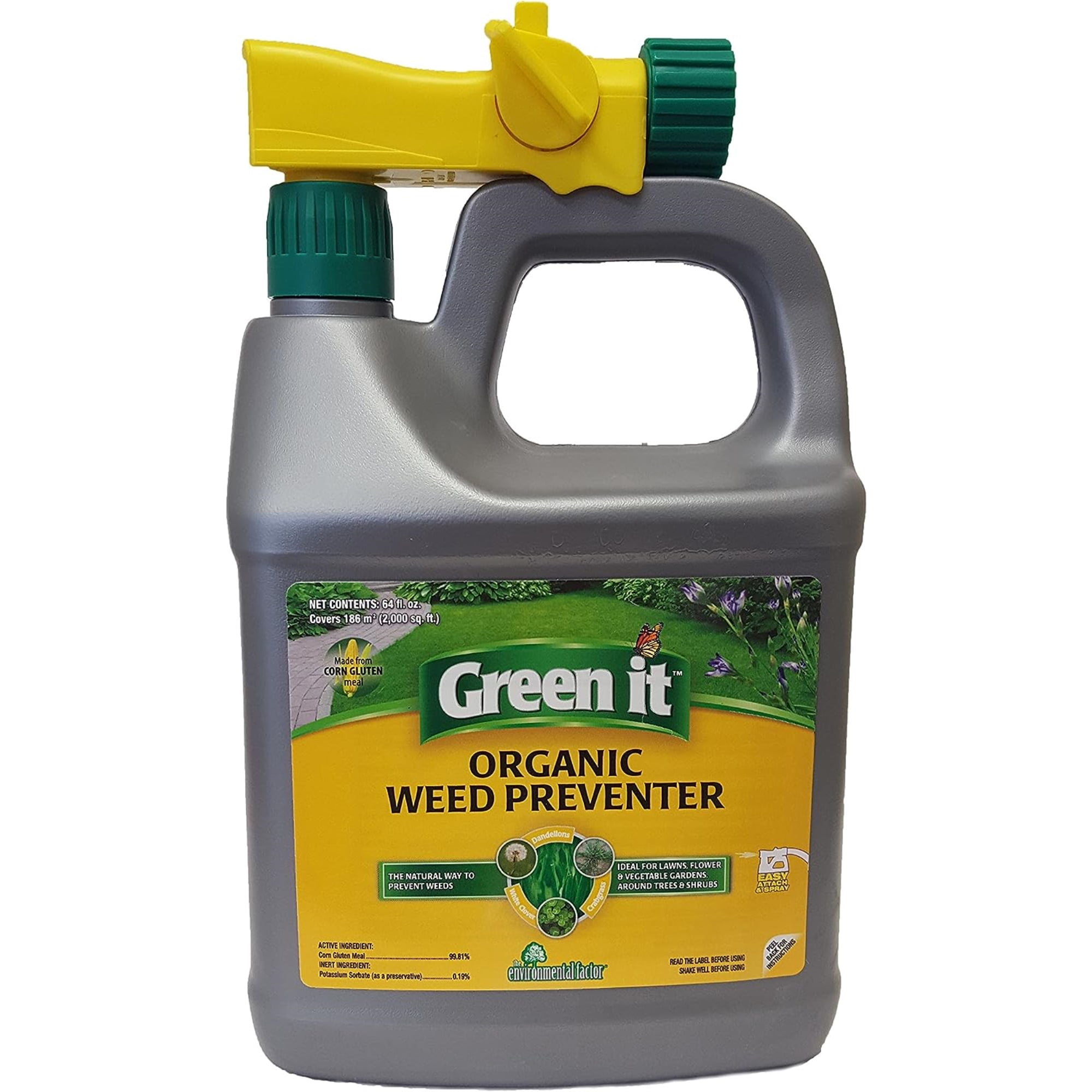 Green it Organic Corn Gluten Liquid Spray Weed Preventer, 64 oz