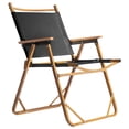 thumbnail image 7 of 54.5*58*73.5cm Large Aluminum Frame 600D Khaki Oxford Fabric Loading 100kg Imitation Wood Grain Spray Paint Camping Chair Black, 7 of 7