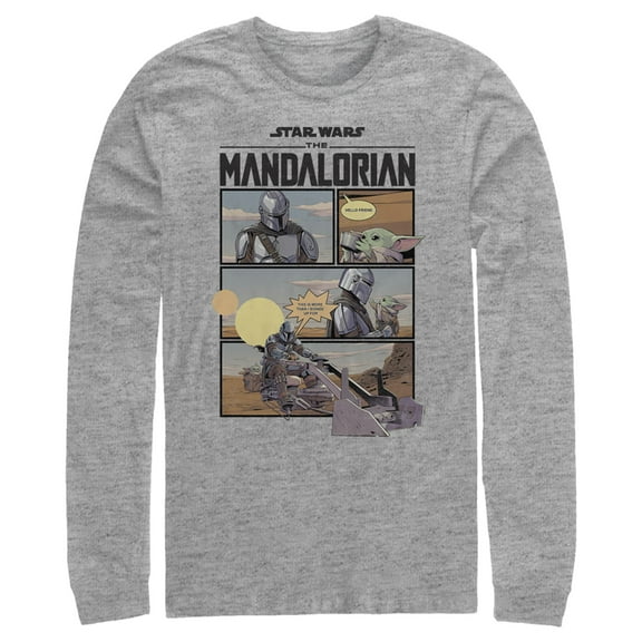 Men's Star Wars: The Mandalorian Rescue The Child  Long Sleeve Shirt Athletic Heather 2X Large