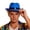 Blue, variant on Glow In The Dark Hat with Black Band British Style Party Performance Prop Fedora Mens Hats Summer One Size