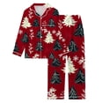 thumbnail image 4 of FASHOFT Women's Christmas Pajamas Set Cute Long Sleeve Button up Shirts and Pants 2 Piece Christmas Pjs Soft Holiday Sleepwear Loungewear L, 4 of 5