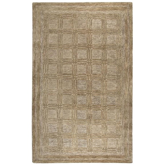 Alora Decor Emerson 9' x 12' Squares Brown/Gray/Rust/Blue Hand-Tufted Area Rug
