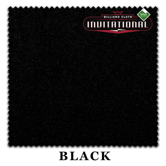 7' Championship Invitational Teflon Billiard Pool Table Felt Cloth - Black