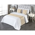 thumbnail image 3 of Skull Bed Runner Set, Damask Leaves Floral Design Skeleton Heads Gothic Style Art Pattern, Decorative Bedding Scarf & 2 Pillow Shams for Hotels Homes, Queen, Champagne Camel and Beige, by Ambesonne, 3 of 3