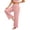 Pink, variant on Asxite Womens Pajamas Pants High Waist Soft Knit Straight Wide Leg Loose Long Sleepwear