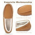 thumbnail image 4 of FUPPIA Mens Moccasin Slippers Indoor Outdoor Comfortable Warm Moccasins for Men with Non-Slip Rubber Sole Slip-on Shoes 12 Beige, 4 of 6