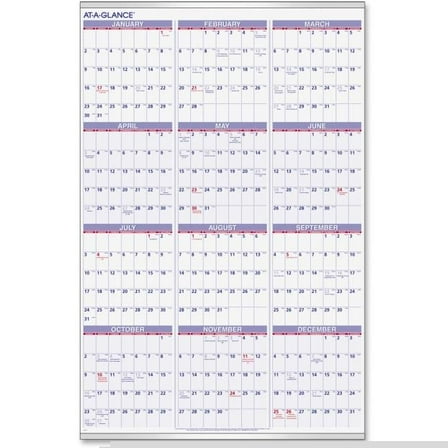 At A Glance  24 x 36 in. Wall Paper Planner - White