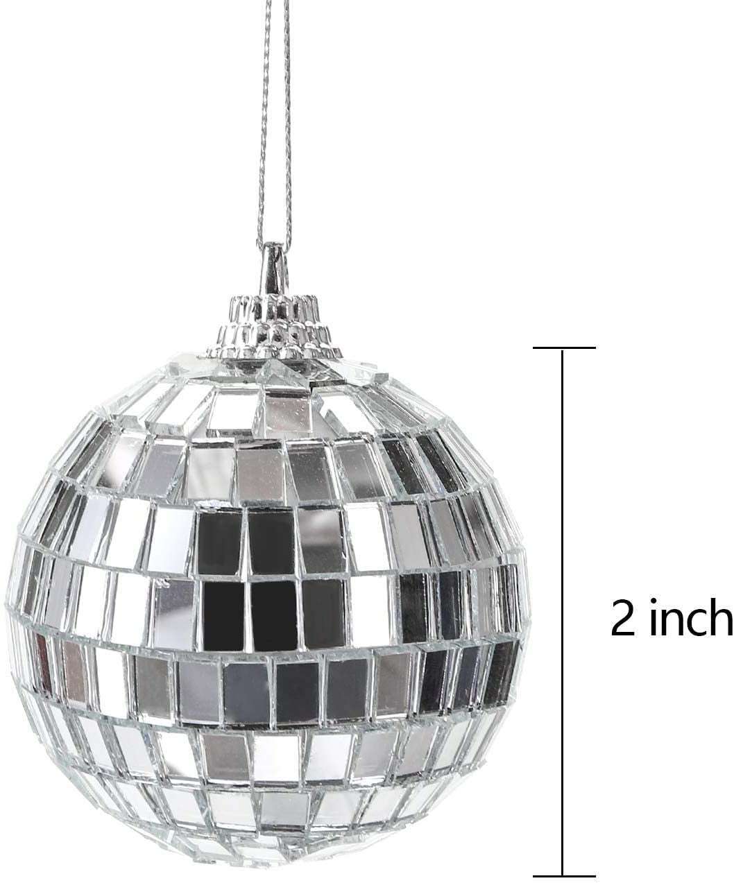 Suwimut 9 Pieces Mirror Disco Ball Weddings 4 Inches Silver Hanging Ball for Party Birthdays Game Accessories Home Decorations Stage Props 