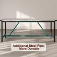 thumbnail image 2 of Kojooin Dining Table for 6 with Corner Iron Protectior, 71Inch Rectangular Wood Kitchen Table with H-Heavy Duty Metal Legs, Industrial Dining Table for Dining Room, 2 of 7