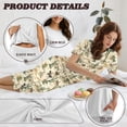 thumbnail image 6 of DISNIMO Cowboy Printed Womens Pajama Set Soft Sleepwear Short Sleeve Tops and Capri Pant Pjs for Summer, S, 6 of 7