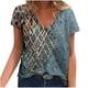 thumbnail image 1 of Camisetas con estampado floral con cuello en V para mujer Blusas femeninas cómodas a la moda Tops OAVQHLG3B Store  lin121212, 1 of 4