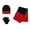 Red, variant on Minus 5 Degrees Boy's 8-18 Color Block Winter Beanie Scarf and Gloves Set