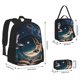 thumbnail image 2 of Disketp Artistic Starry Sky Moon Book Mochila Estampada de Gran Capacidad con Lonchera y Estuche, Set de 3 Piezas para Estudiantes, 2 of 7