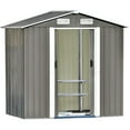thumbnail image 4 of Topcobe Outdoor Storage Shed, Bike Shed Garden Shed, Metal Storage Shed, Tool Cabinet with Vents and Base, Great for Storing Patio Furniture, Garden Tools, Gray, 4 of 17