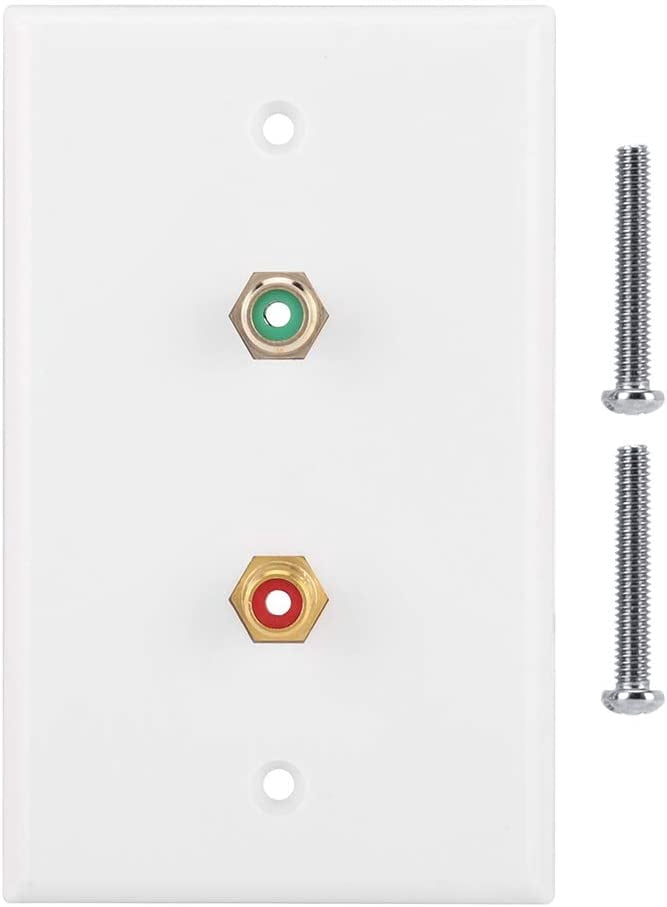 RCA CAH300WHR Speaker Wallplate, 1 -Gang, White | Plastic Express Inc