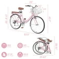 thumbnail image 3 of Bstjewey 24 Inch Folding Women’s Beach Cruiser Bike, 7-Speed, Basket & Cup Holder, 3 of 7