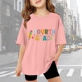 thumbnail image 2 of JTieacloth T-Shirt Décontracté à Manches Courtes pour Filles, Col Rond, Imprimé Graphique, Coupe Ample, pour Usage Quotidien, Activités Extérieures à l'École, Printemps Été Automne, T-Shirts Basiques pour Filles, Tailles 7-8 Ans, 2 of 5