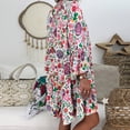 thumbnail image 4 of KDFJPTH For Women Dresses Quarter Three Ladies Loose Mini Print Sleeve With Pockets Short Sleeve Maxi Boho Dress For Womens, 4 of 9