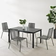 thumbnail image 2 of Fenton 5Pc Outdoor Wicker/ Metal Dining Set- Table & 4 Chairs - Gray, 2 of 6
