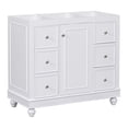 thumbnail image 3 of Roomfitters Bathroom Vanity Cabinet with 4 Drawers and Adjustable Shelves, Premium Wood Construction, Open-Back Design, White (Sink and Faucet not Included), 3 of 6
