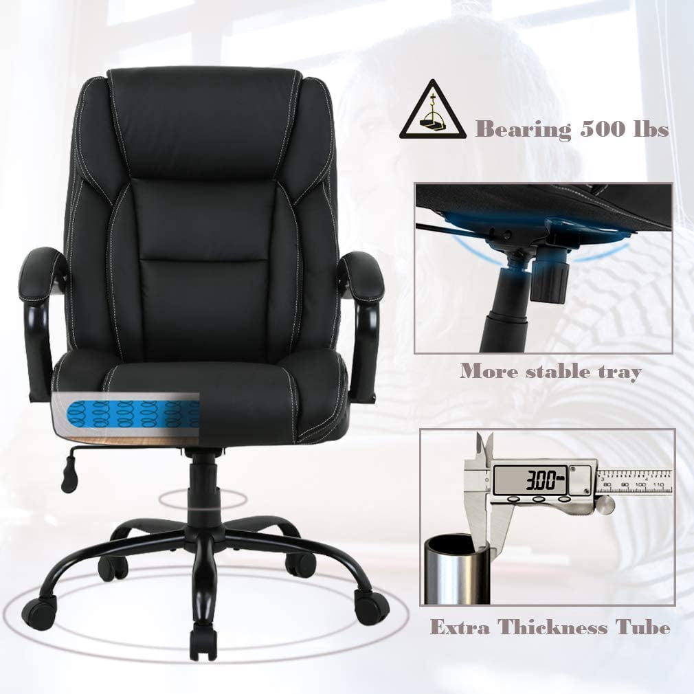 BestOffice Ergonomic Office Chair, Lumbar Support, Swivel Rolling for Women, Men(Black)
