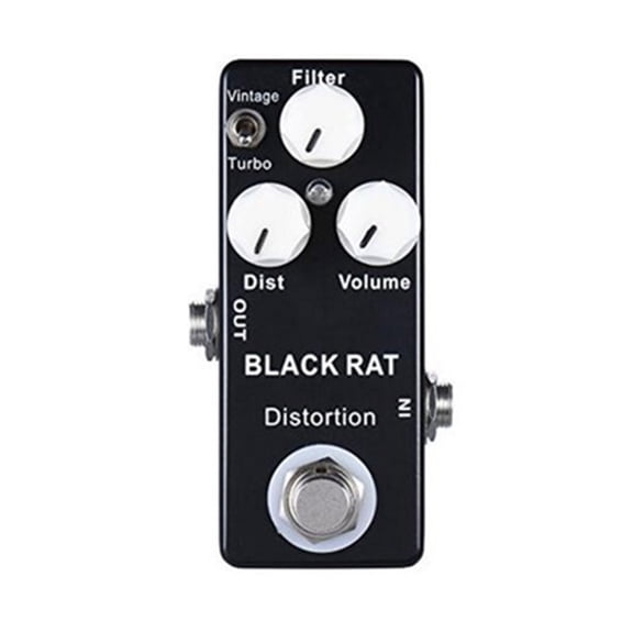 Quality Black RAT Distortion Pedal Mini Guitar Effect Pedal with True Bypass Durable Metal Alloy Body