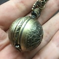 thumbnail image 3 of Vintage Copper Quartz Pocket Watch Flip Cover Classic Pocket Timepiece with Chain for Men and Women, 3 of 5