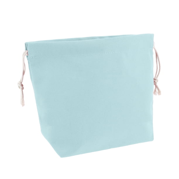 Bolsa de maquillaje pequeña con cordón para mujeres Unique Bargains para actividades al aire libre, viajes y vacaciones, lona azul claro-M