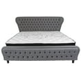 thumbnail image 3 of Flash Furniture Cartelana Tufted Upholstered King Size Platform Bed with in Light Gray Fabric and Silver Accent Nail Trim with Pocket Spring Mattress, 3 of 4