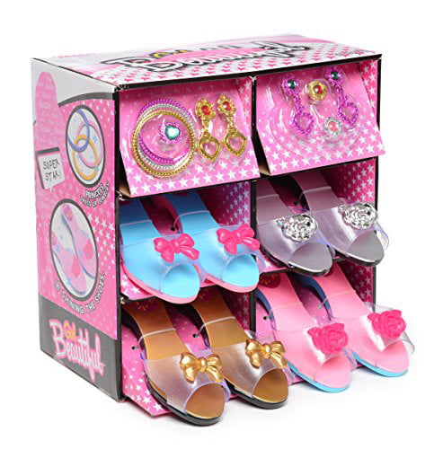 Fashionista Girl Princess Dress Up and Role Play Collection Shoe set and Jewelry 