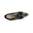 thumbnail image 4 of BLISSFUL STEP Women's Ankle Boots Plaid Stiletto Heel Pointy Toe Side Zipper Dress Boots Brown 6, 4 of 6