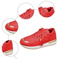 thumbnail image 6 of Womens Platform Sneakers Fashion Color Block Quilted Lace up Tennis Shoes Nonslip Thick Sole Casual Walking Shoes Red Size 6, 6 of 6