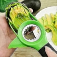 thumbnail image 3 of Herramienta 3 en 1 para cortar aguacates con mango ergonómico, pelador, deshuesador y cortador de aguacates multifuncional (negro + verde), 3 of 3