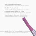 thumbnail image 2 of Women’s Facial Hair Remover and Eyebrow Trimmer with Pivoting Head, Includes 2 Gentle Blades for Brow and Face and 2 Eyebrow Trim Attachments, Battery-Operated – ES2113PC, 2 of 4