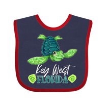 Inktastic Key West, Florida Happy Sea Turtle Boys or Girls Baby Bib