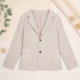 thumbnail image 6 of Boys Seersucker Blazer Jacket, Lightweight Breathable Kids Casual Dressy Suit Coat, Modern‑Fit Long Sleeve Outerwear for Back to School Daily Leisure Wear(Khaki,9-10 Years), 6 of 8