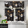 thumbnail image 5 of Coffee Theme Kitchen Curtain Valance and Tiers Set Small Window Treatment Valance Curtain Insulated Drapes with 2 Tiers Curtains for Kitchen Bathroom Living Room, 5 of 6