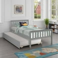 thumbnail image 2 of MAYEERTY Twin Platform Bed Frame with Trundle, with Headboard and Footboard for Adult, Grey, 2 of 9