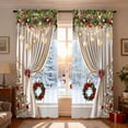 thumbnail image 4 of WMQPNNS Décor de Noël Rideaux Imprimés de Vacances 2 Pcs de Rideaux Imprimés Plats 2D Rouges avec Flocon de Neige et Motifs Adaptés pour Chambre à Coucher Salon, 4 of 6