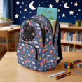 thumbnail image 3 of DISNIMO Cat Planet Print Large Capacity School Backpack, Lightweight with Multi Compartments & Side Pockets, Durable Daypack for Elementary & Middle School Students, 3 of 7